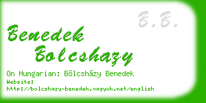 benedek bolcshazy business card